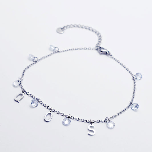 Queen of Spades Anklet. Stainless Steel Discreet QOS Ankle Bracelet.