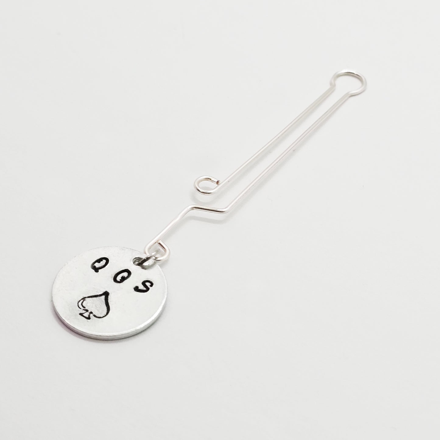 Queen of Spades Labia Clip. Non-Piercing Clit Jewelry with QOS Stamp for Hot Wife.