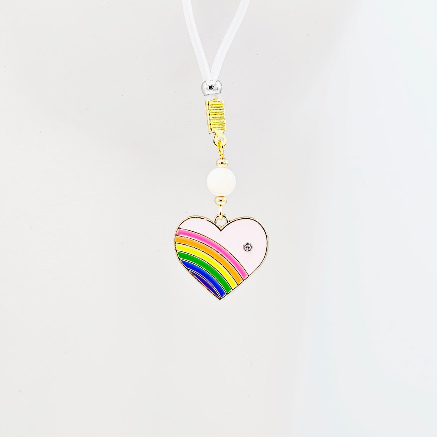 Nipple Noose Dangles or Nipple Clamps with Rose Quartz and Rainbow Hearts.