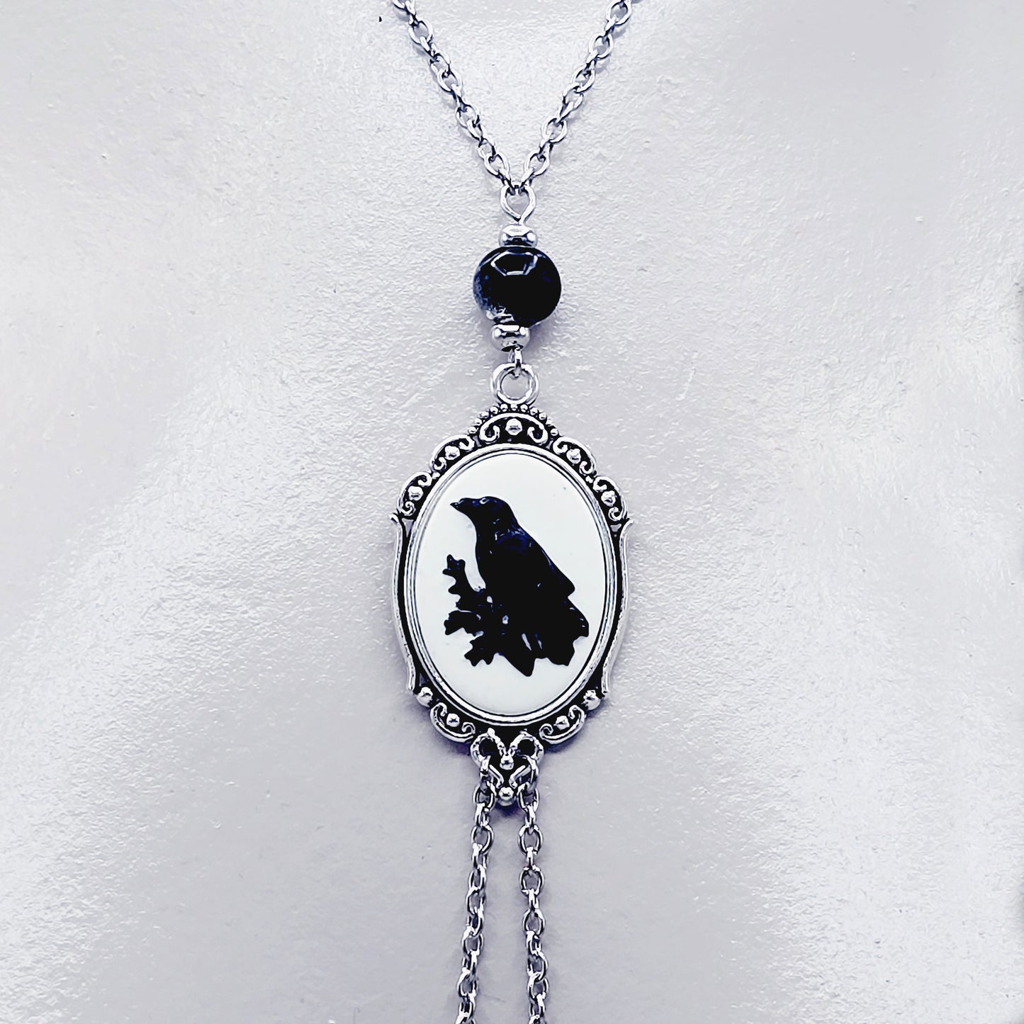 Raven or Black Cat Cameo Necklace to Nipple with Your Choice of Nipple Attachment. Gothic BDSM