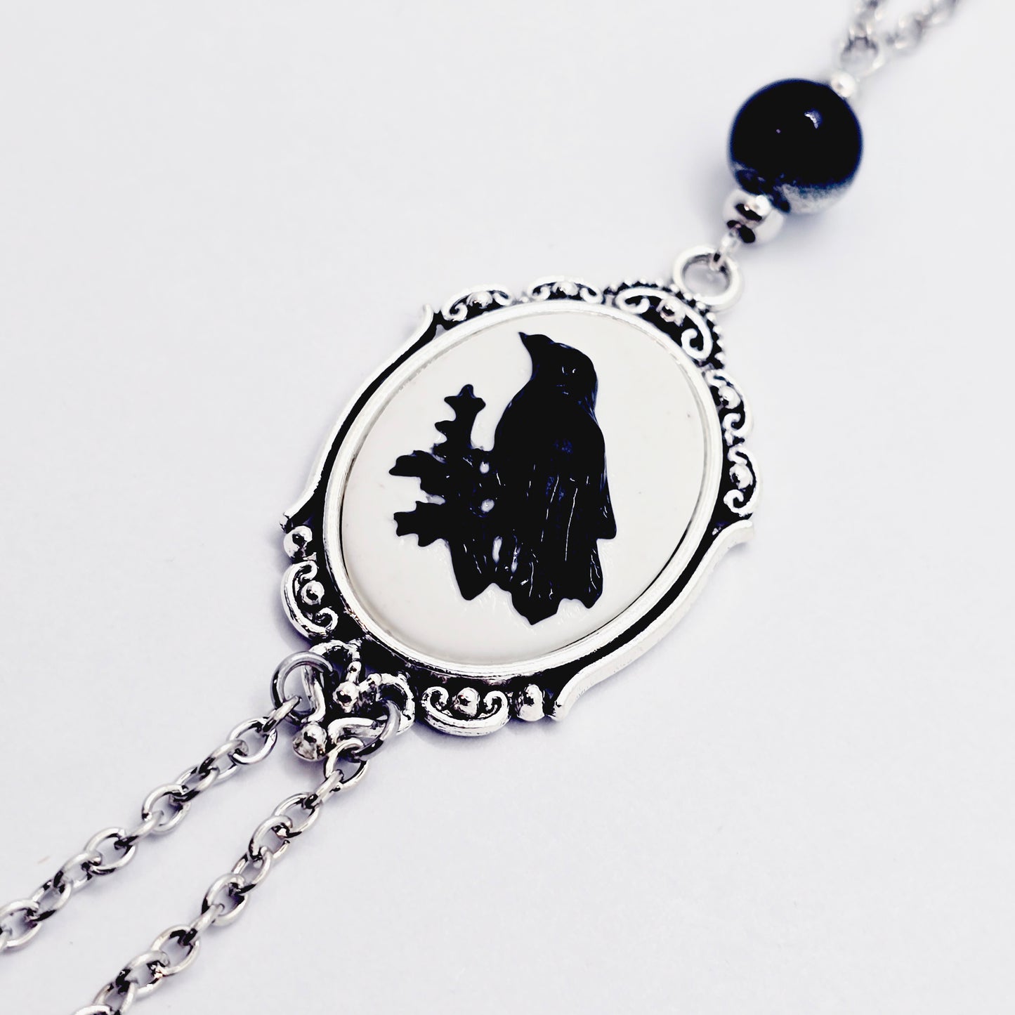 Raven or Black Cat Cameo Necklace to Nipple with Your Choice of Nipple Attachment. Gothic BDSM