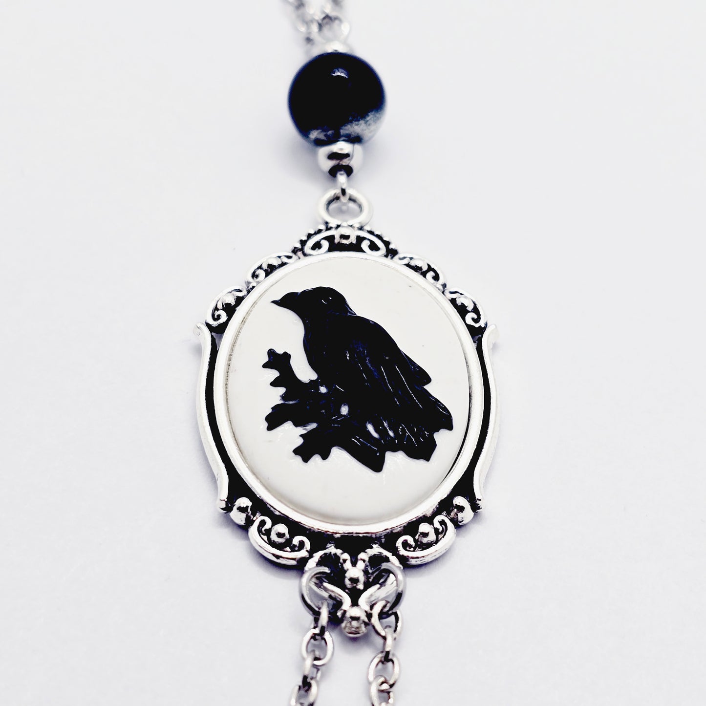 Raven or Black Cat Cameo Necklace to Nipple with Your Choice of Nipple Attachment. Gothic BDSM