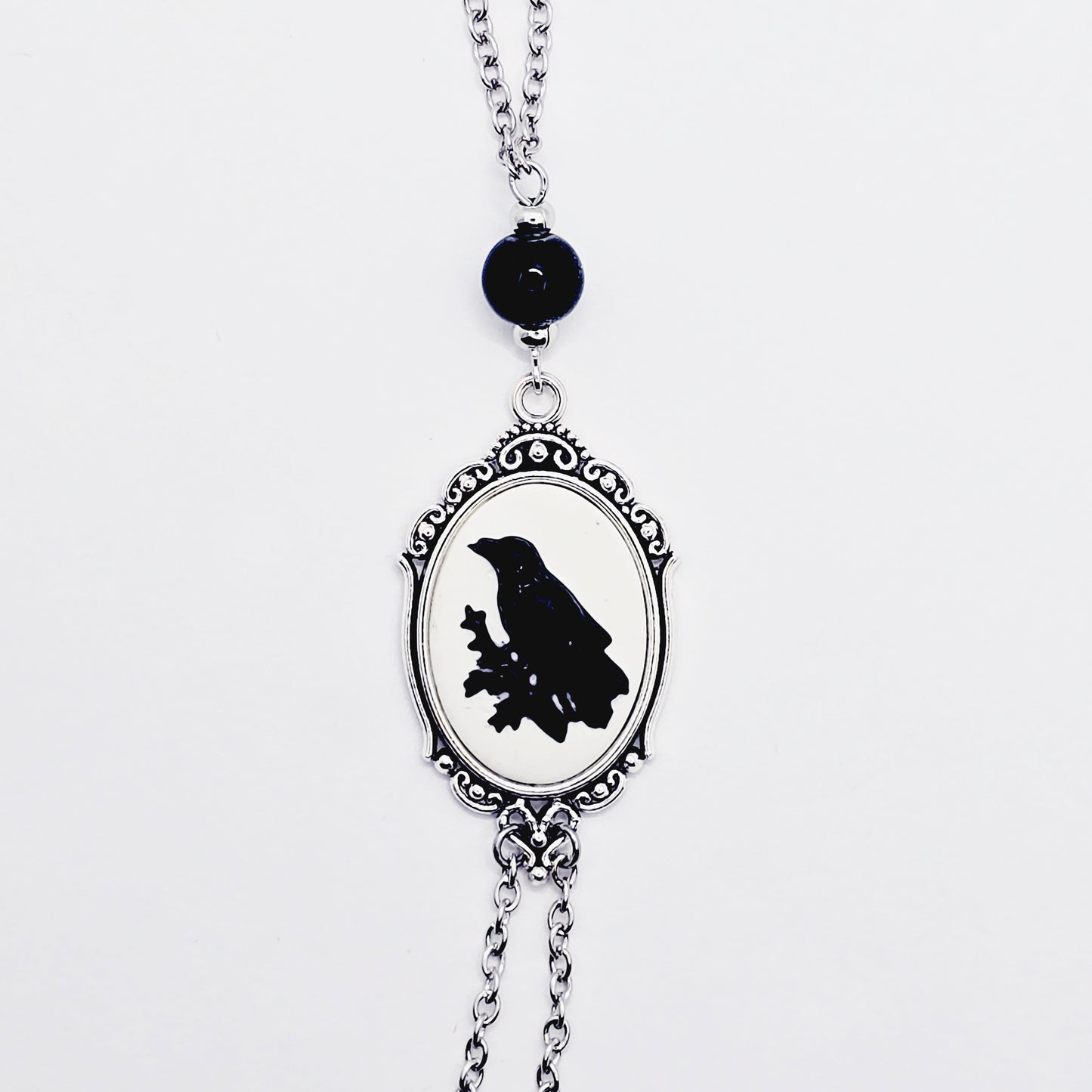 Raven or Black Cat Cameo Necklace to Nipple with Your Choice of Nipple Attachment. Gothic BDSM