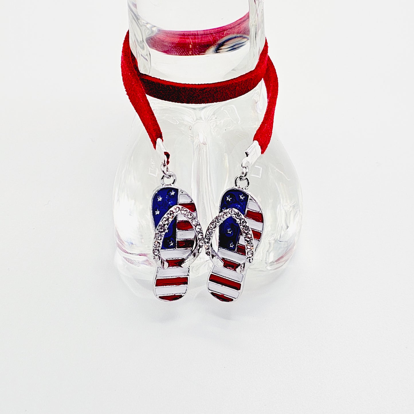 Penis Noose Bracelet with Patriotic Flip Flop Pendants. Fun Genital Jewelry for Men.