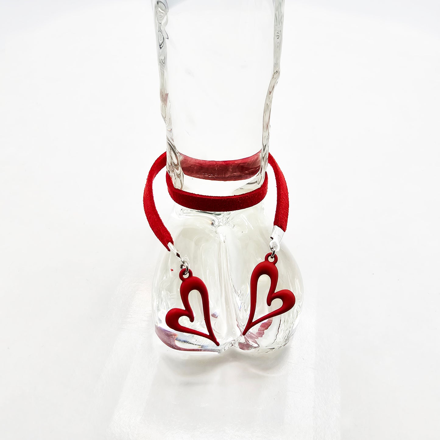 Naughty Penis Jewelry for Men's Valentine's Day Gift. Red Penis Noose with Hearts.