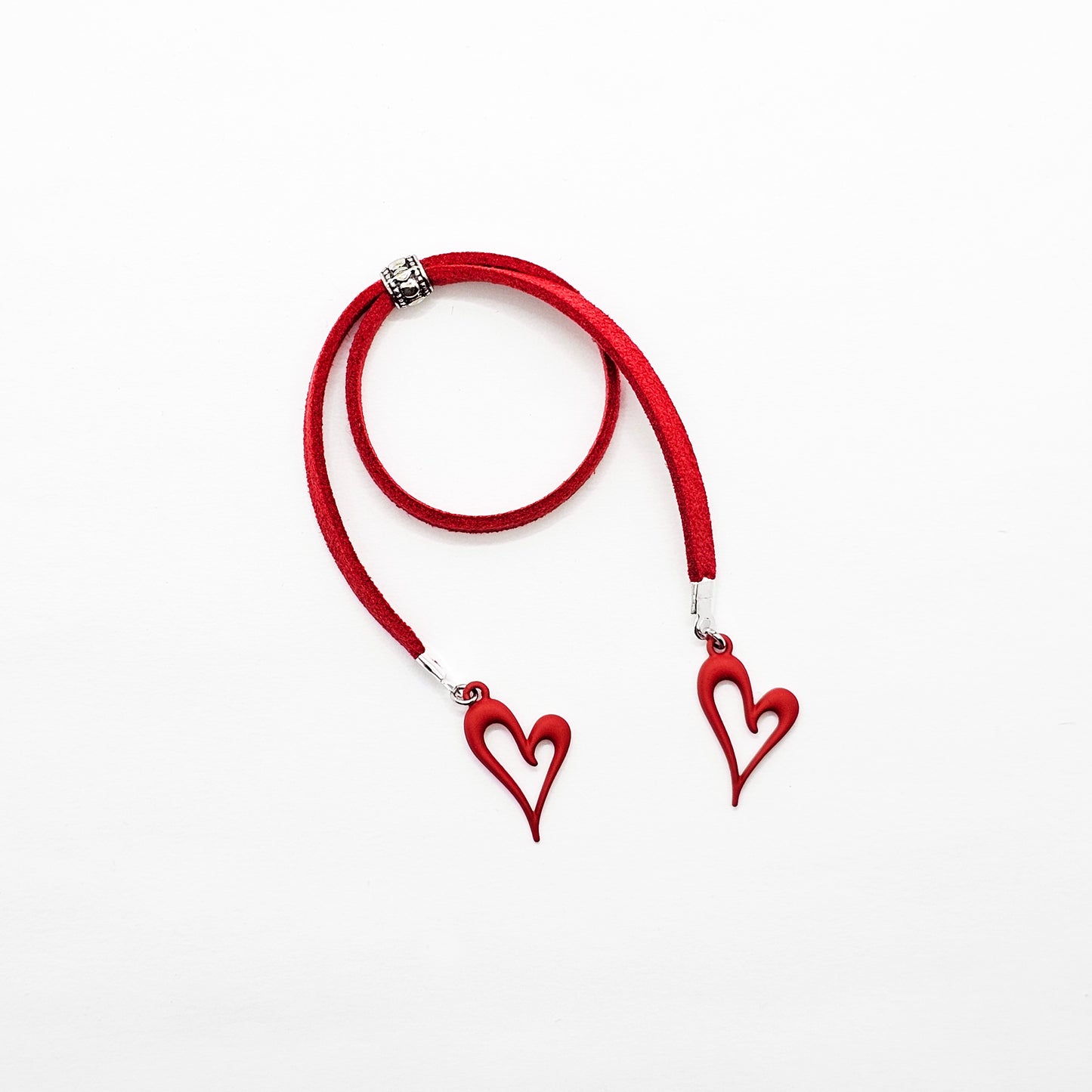 Naughty Penis Jewelry for Men's Valentine's Day Gift. Red Penis Noose with Hearts.