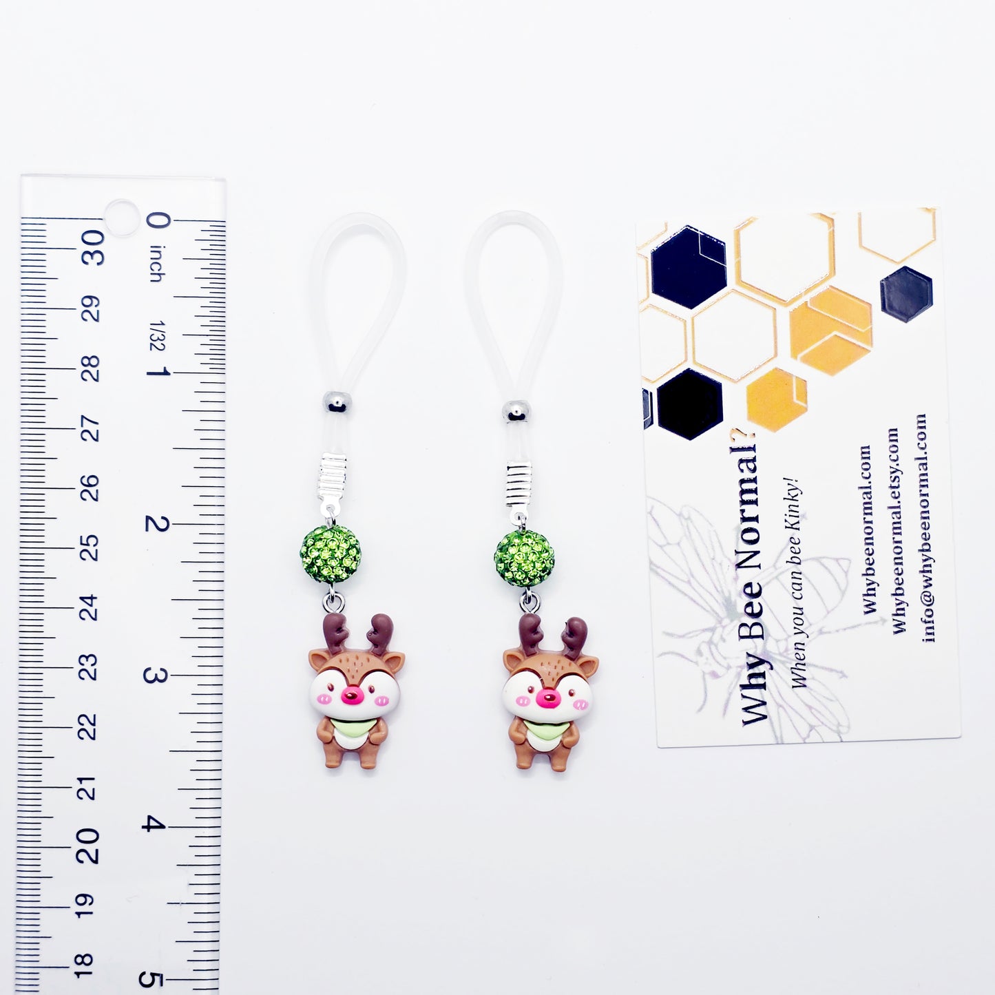 Reindeer Nipple Nooses or Clamps. Cute and Kinky Holiday Nipple Jewelry