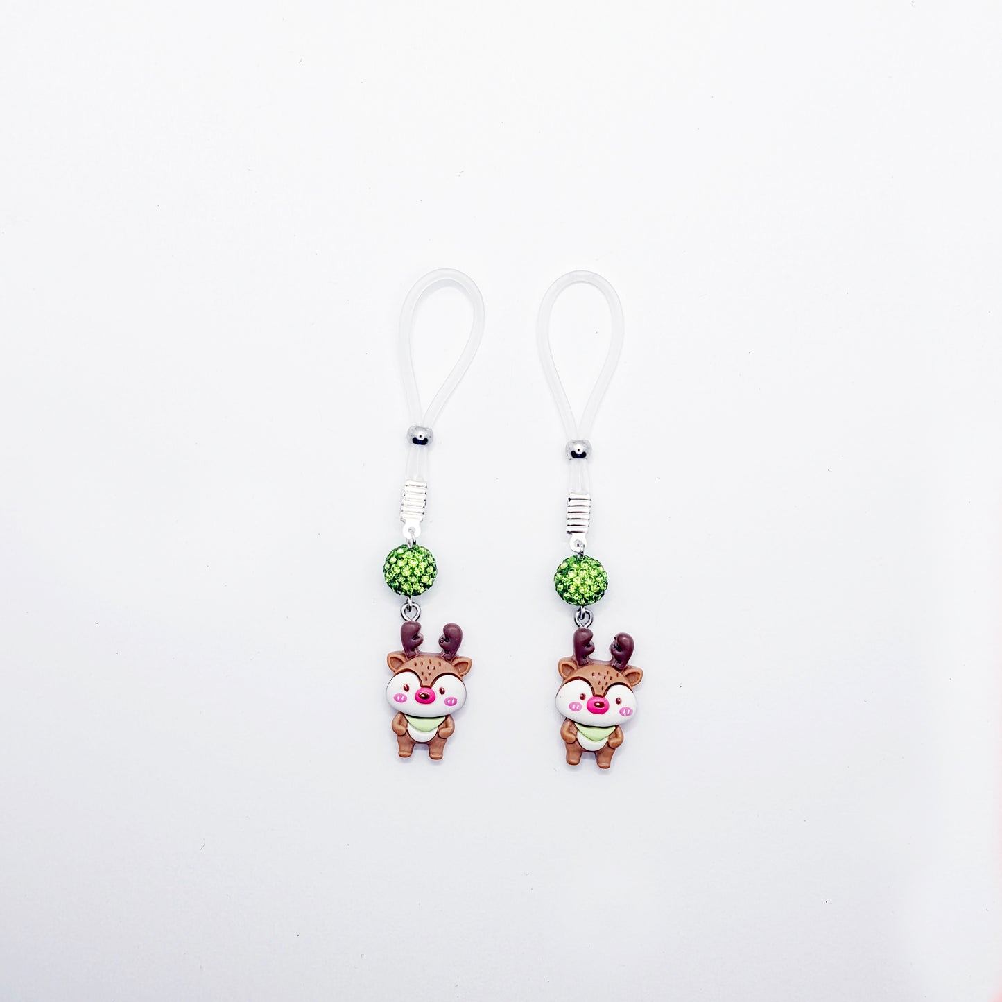 Reindeer Nipple Nooses or Clamps. Cute and Kinky Holiday Nipple Jewelry