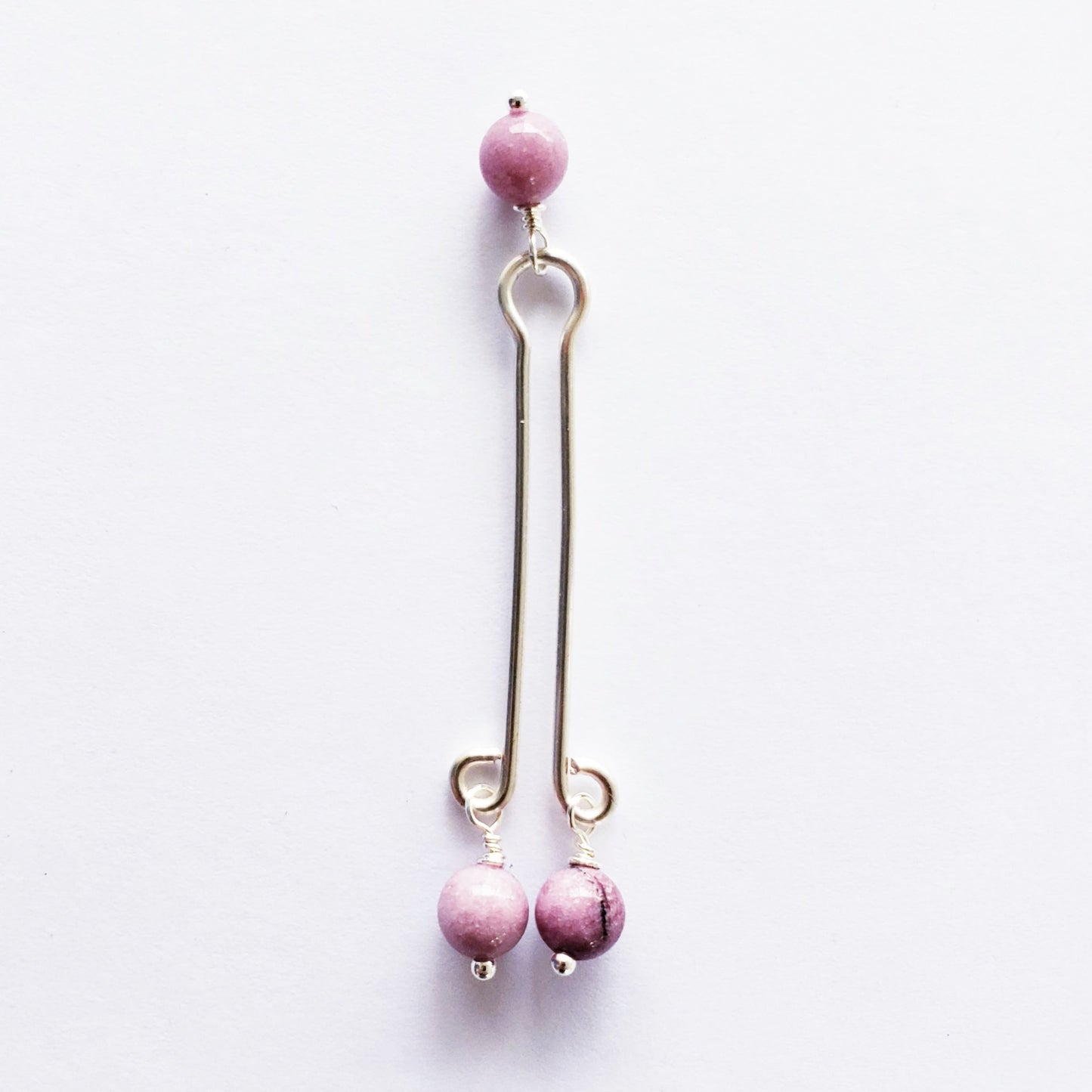 Labia Clip with Pink Stone Beads in set