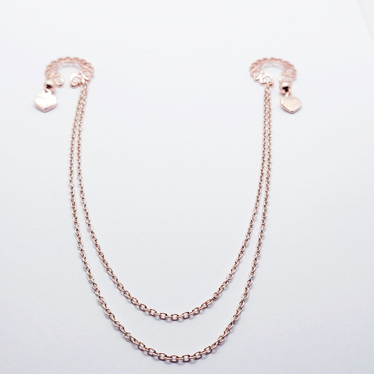 Rose Gold Nipple Shields, Chain Attached. Non-Piercing Nipple Jewelry.