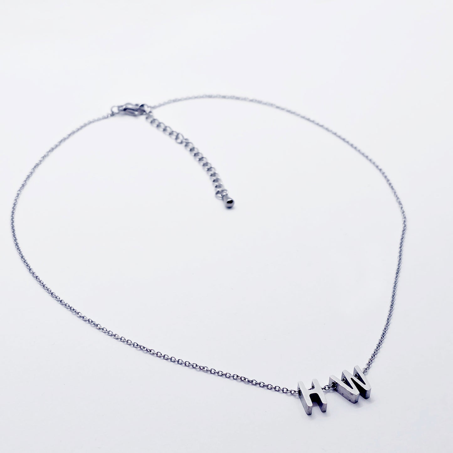 Hotwife Necklace, Dainty and Discreet Stainless Steel H & W Choker. Swingers Jewelry.
