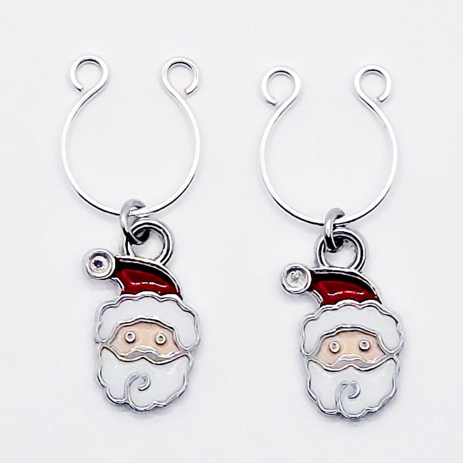 Santa Nipple Rings. Not Pierced