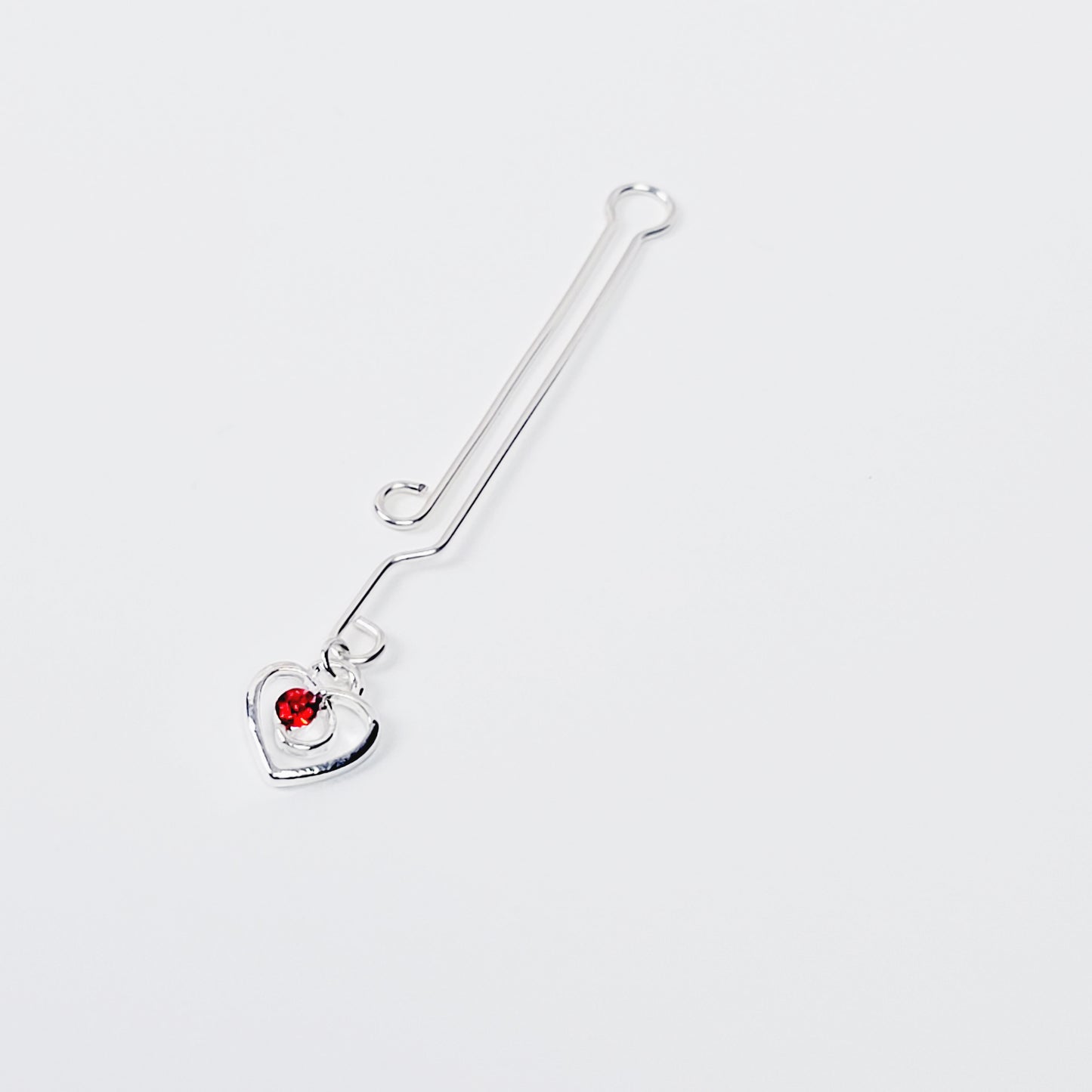 Non Piercing Nipple Rings and Labia Clip Set with Gemstone Hearts. MATURE, BDSM, Intimate Jewelry