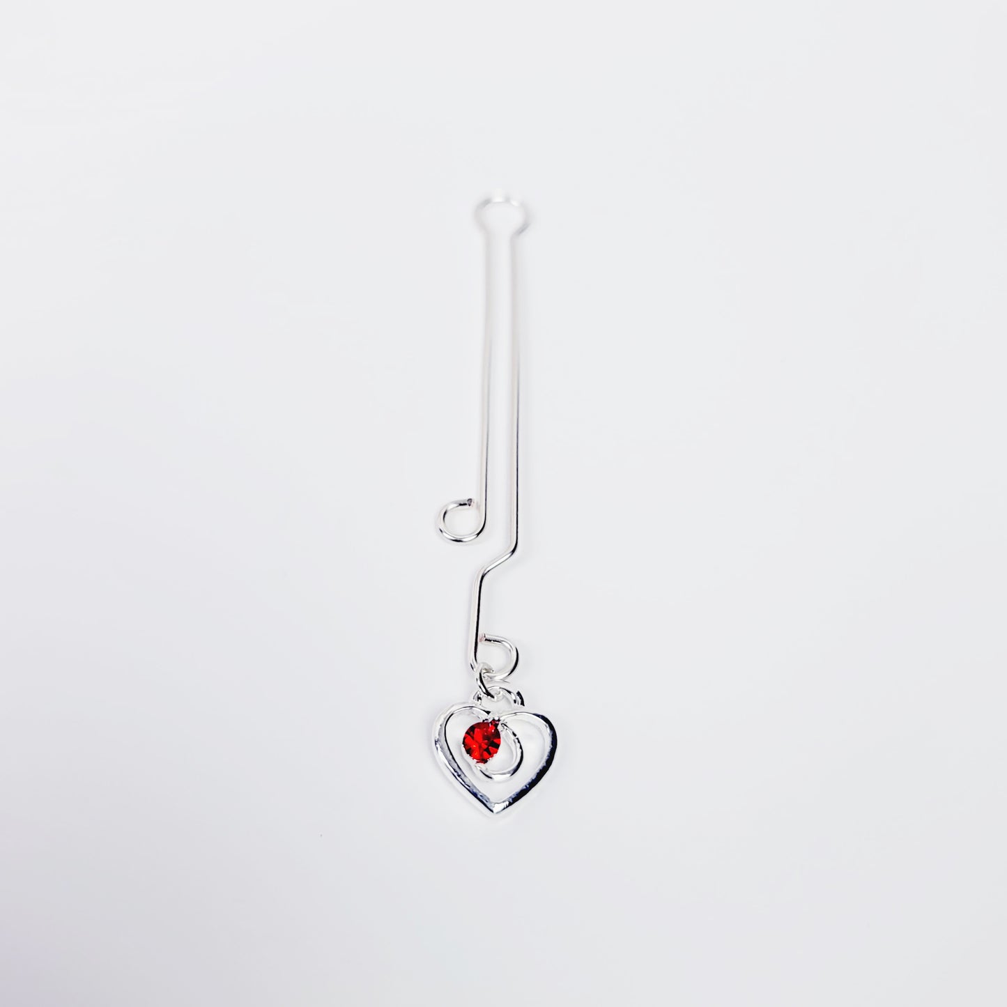 Non Piercing Nipple Rings and Labia Clip Set with Gemstone Hearts. MATURE, BDSM, Intimate Jewelry