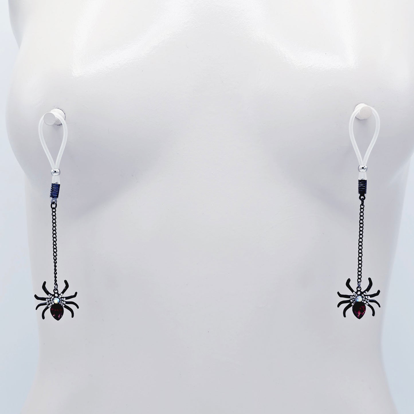 Spider Nipple Nooses, Non-Piercing, or Your Choice of Nipple Clamps.