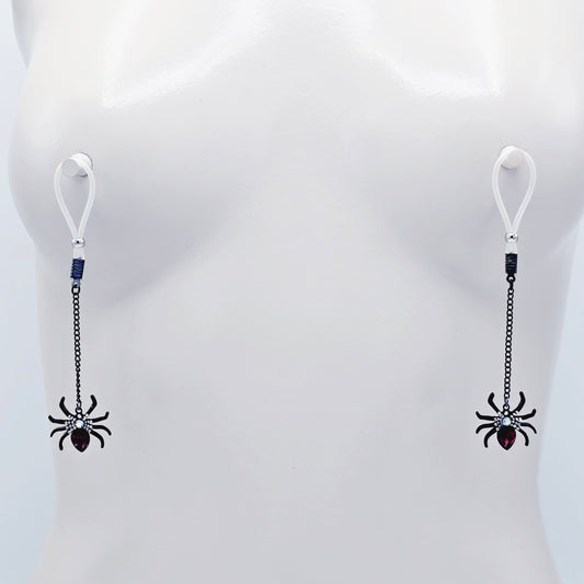 Spider Nipple Nooses, Non-Piercing, or Your Choice of Nipple Clamps.