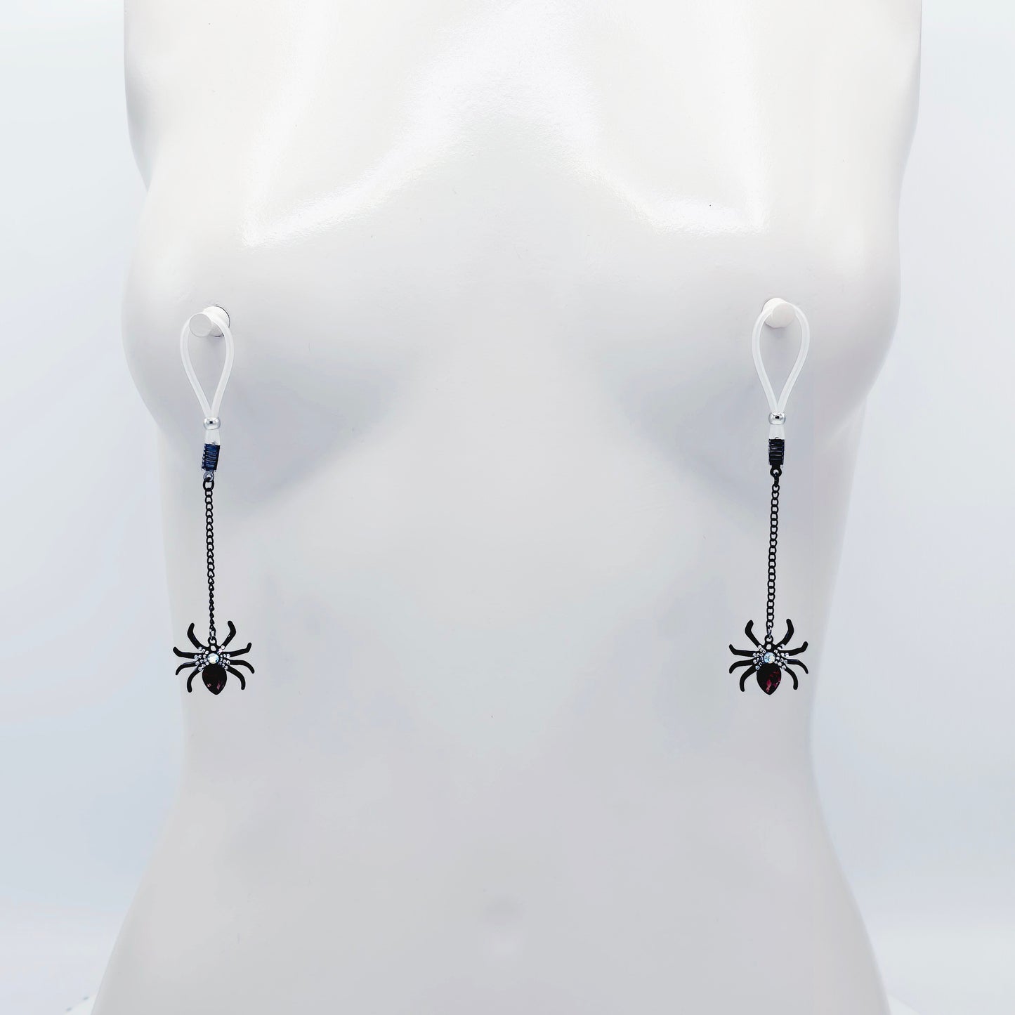 Spider Nipple Nooses, Non-Piercing, or Your Choice of Nipple Clamps.