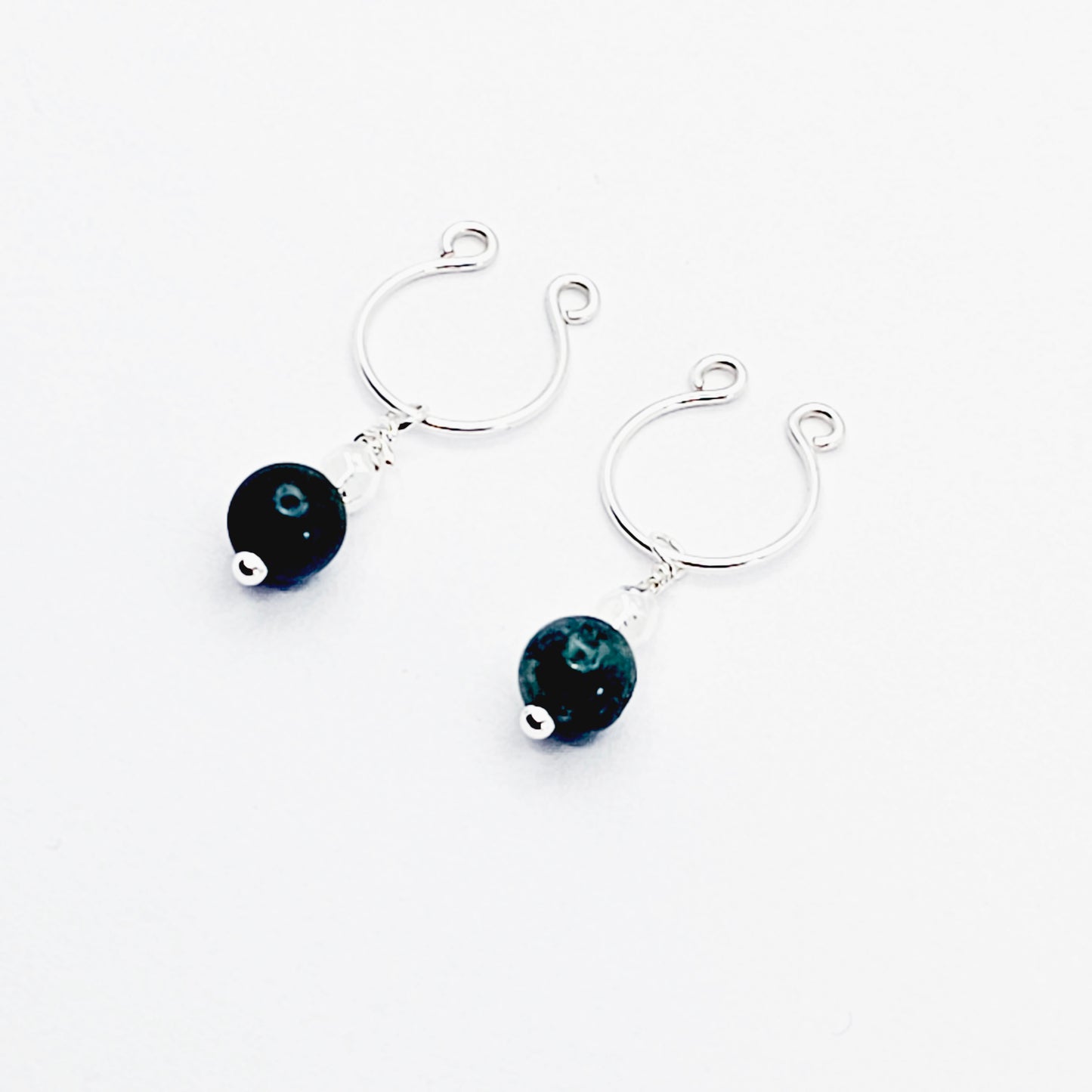 Non Piercing Nipple Rings with Jasper Dangles. Intimate Body Jewelry for Women, Not Pierced.