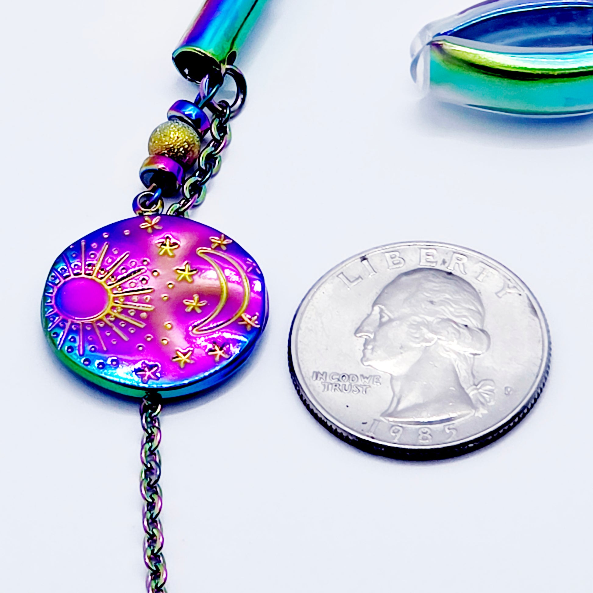 Chain Attached Rainbow Nippe Clamps 