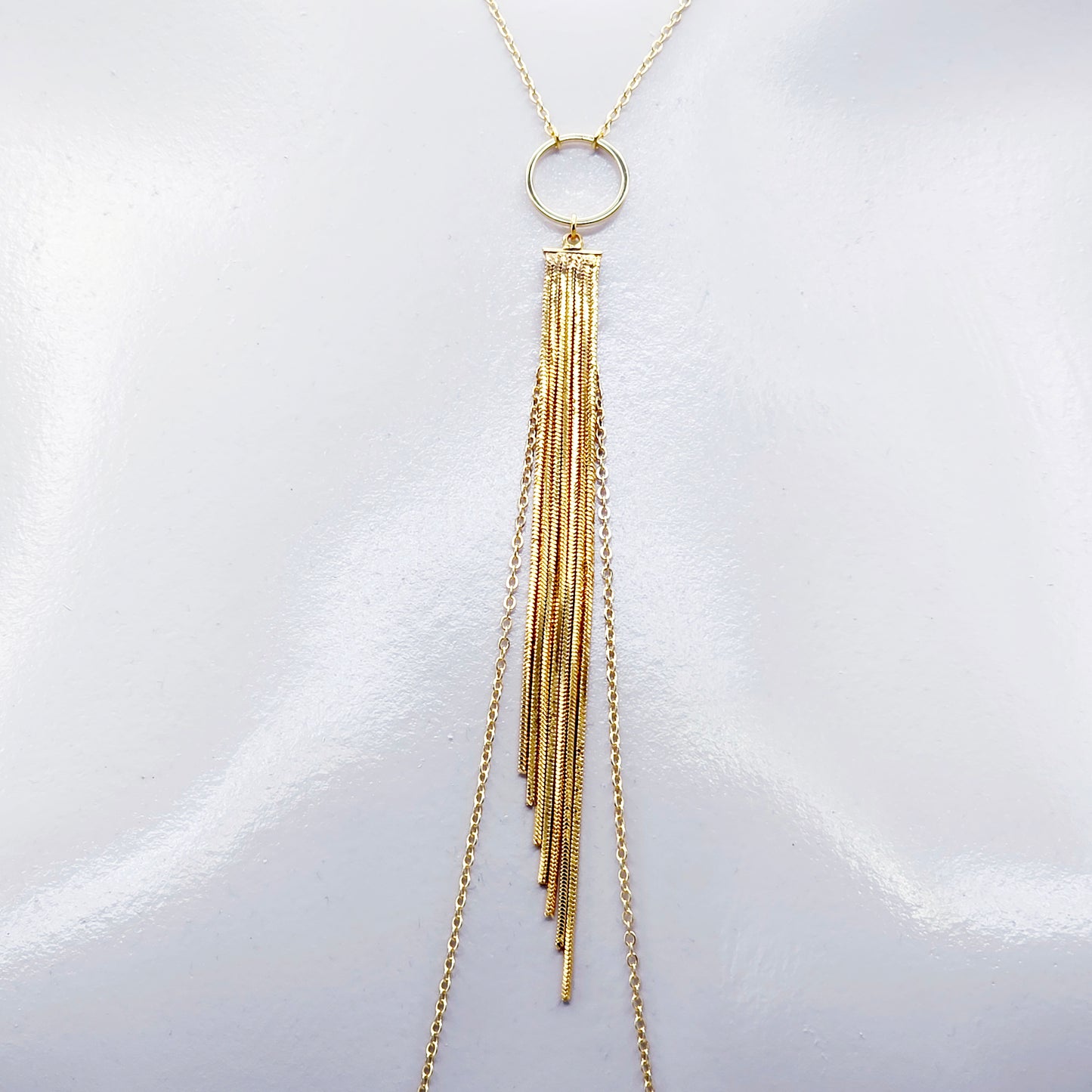 18K Gold Tassel Necklace to Nipple With Your Choice of Nipple Attachment.