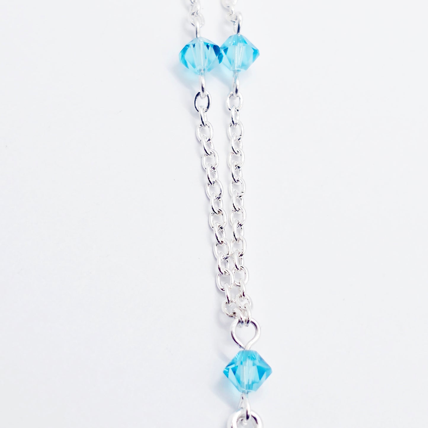 Christmas Necklace to Nipple with Blue Crystals, and Your Choice of Nipple Attachment