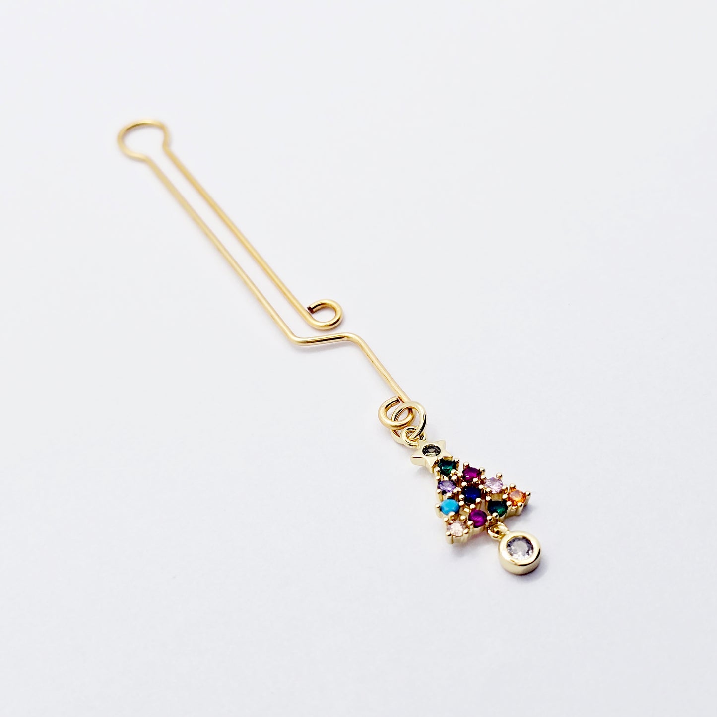 Gemstone Christmas Tree Labia Clip, Non-Piercing