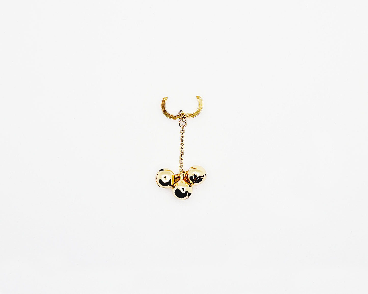 Genital Jewelry Clip with Bells, Stainless Steel. In Gold or Silver. Non Piercing Clitoral Jewelry.