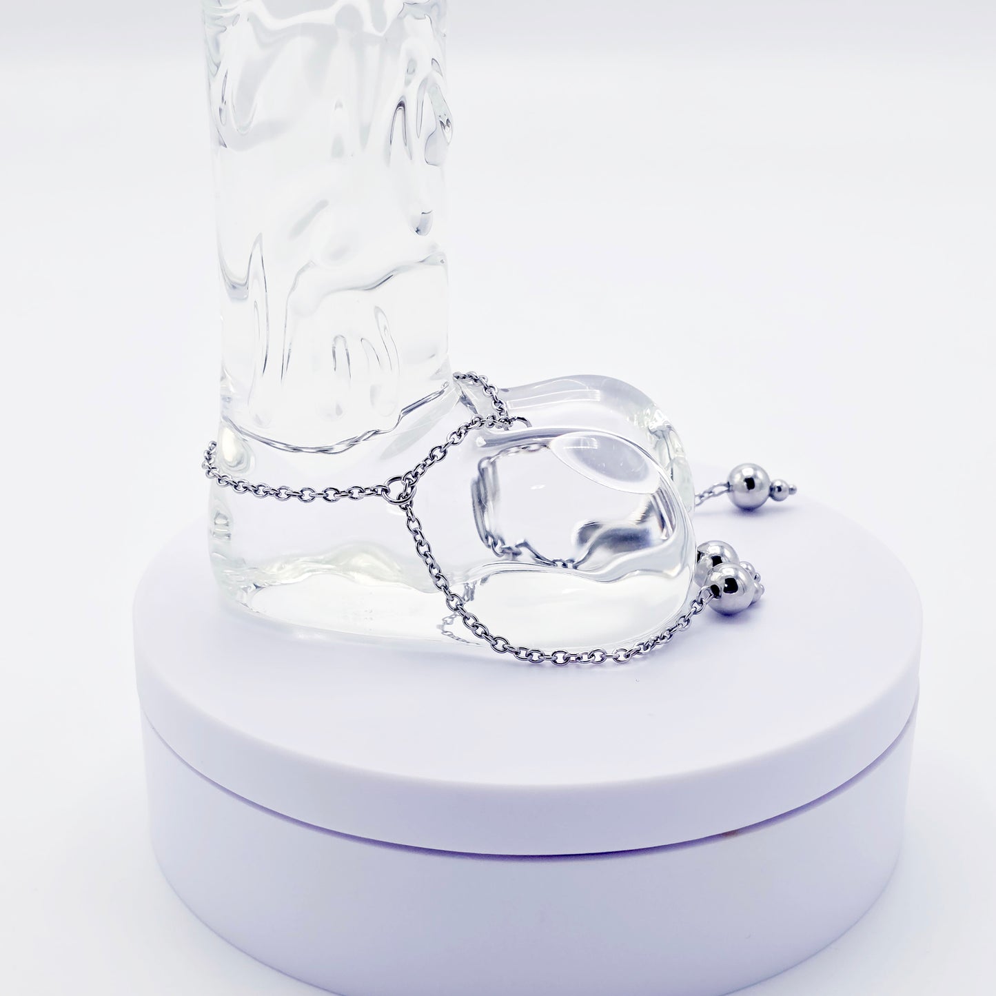 Stainless Steel Triple Bead Dangle Chain Penis Noose.