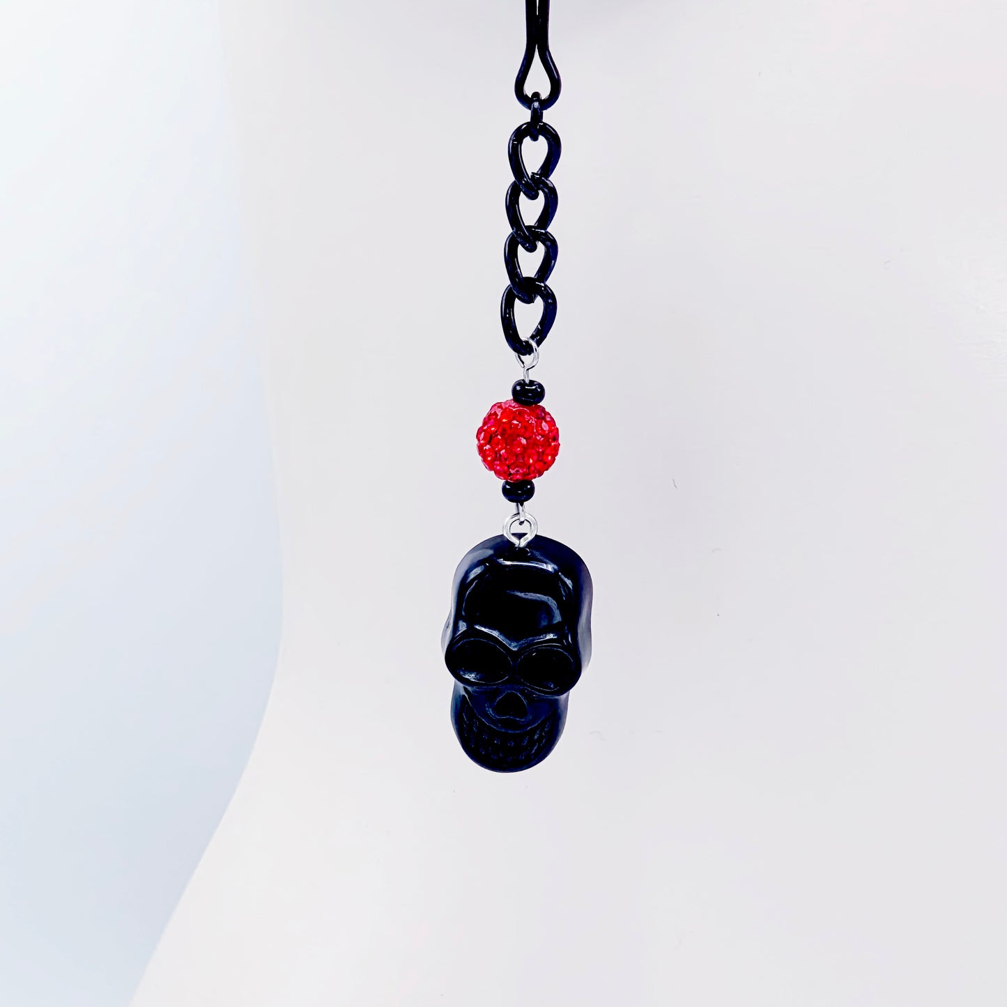 Black Tweezer Clamps with Skulls. Gothic Nipple Clamps.