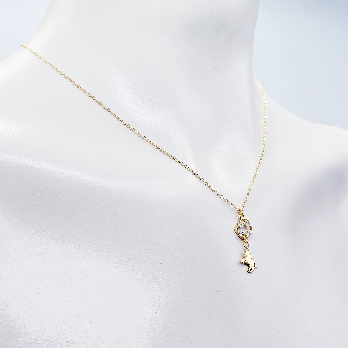 Gold Unicorn Necklace. 18K Gold Dainty Day Collar for Submissive Unicorn, BDSM Gift for Women Sub.