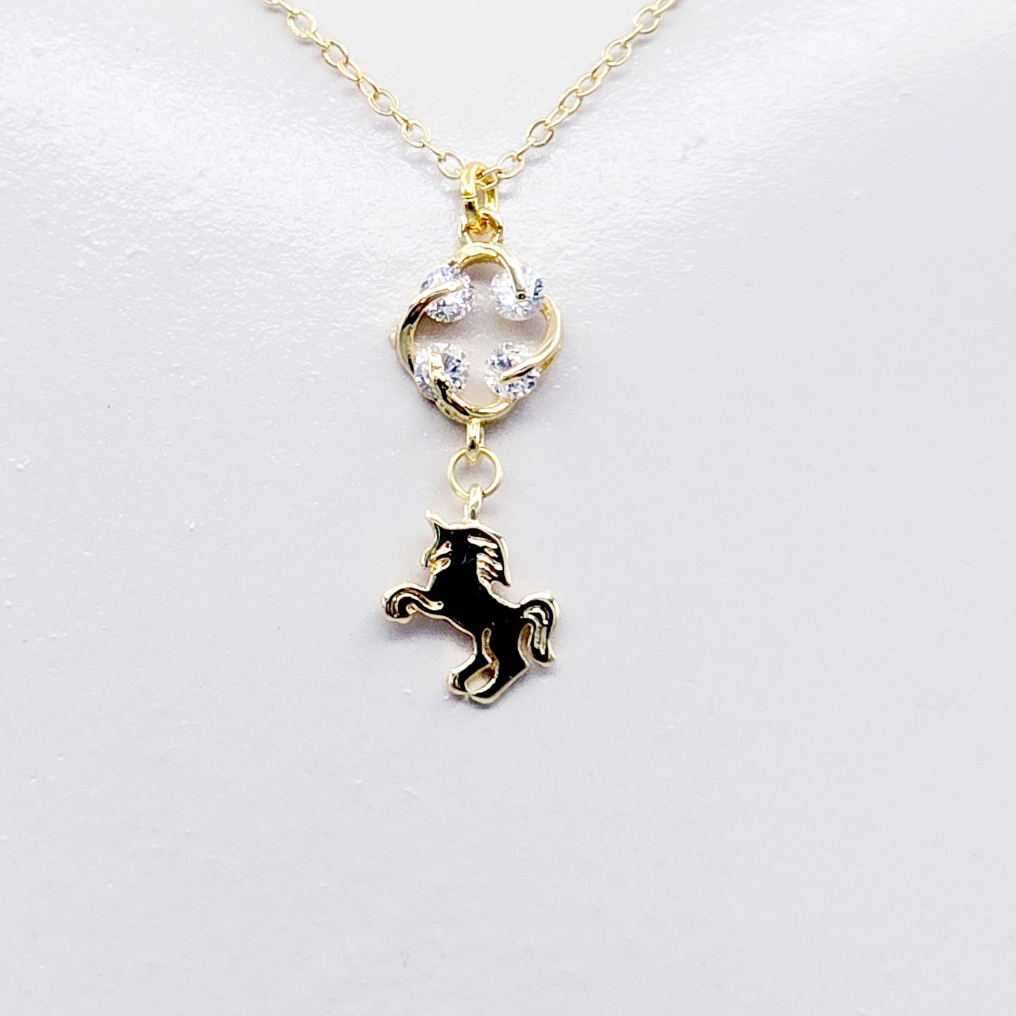 Gold Unicorn Necklace. 18K Gold Dainty Day Collar for Submissive Unicorn, BDSM Gift for Women Sub.