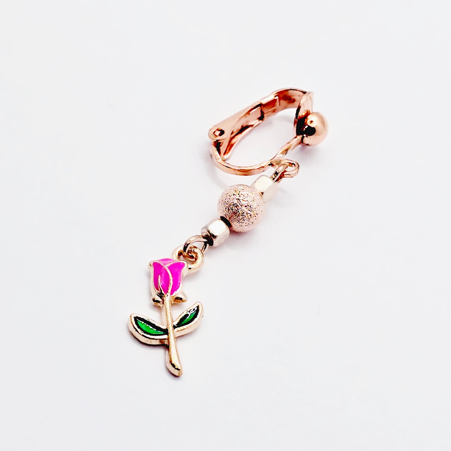 Clitoral Jewelry Clip. Floral Rose Gold VCH Clip. Erotic Jewelry for Women, Non-Piercing.