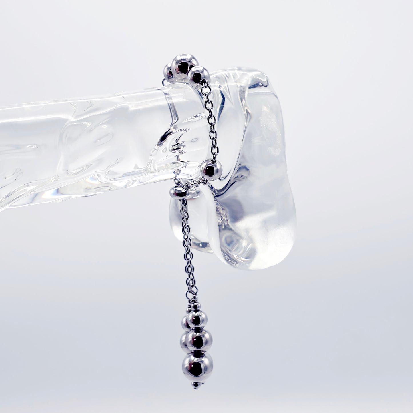 Beaded Penis Noose , Stainless Steel. Stimulating Weighted Penis Chain Noose Bracelet.