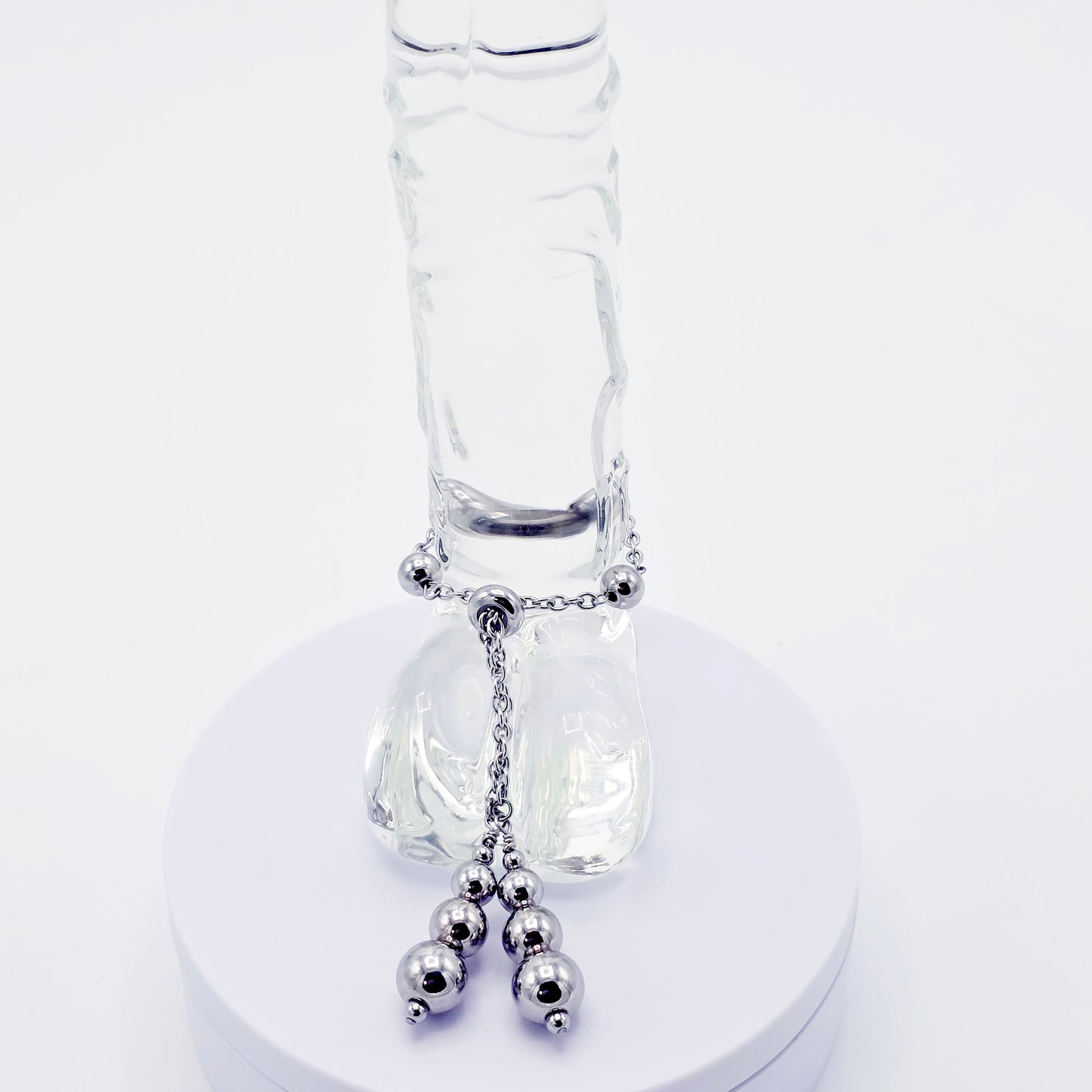 Beaded Penis Noose , Stainless Steel. Stimulating Weighted Penis Chain Noose Bracelet.