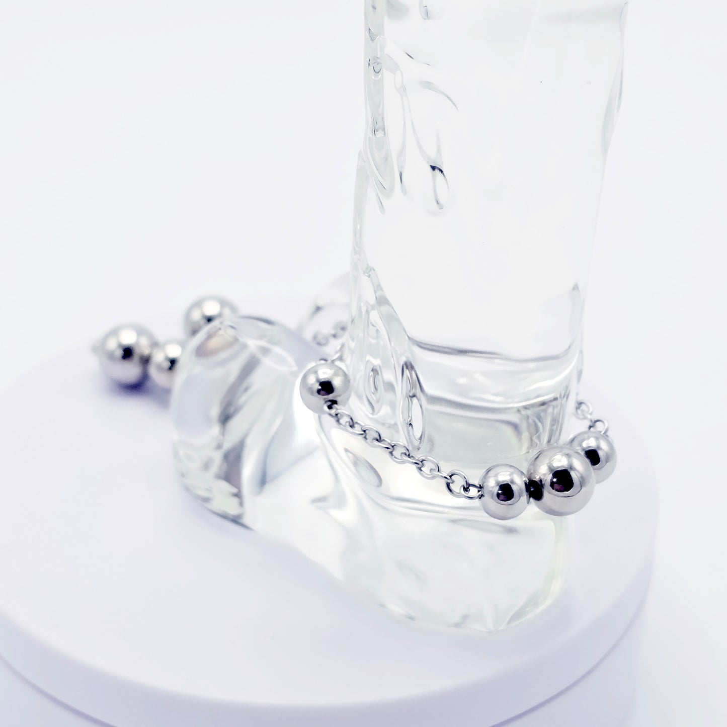 Beaded Penis Noose , Stainless Steel. Stimulating Weighted Penis Chain Noose Bracelet.