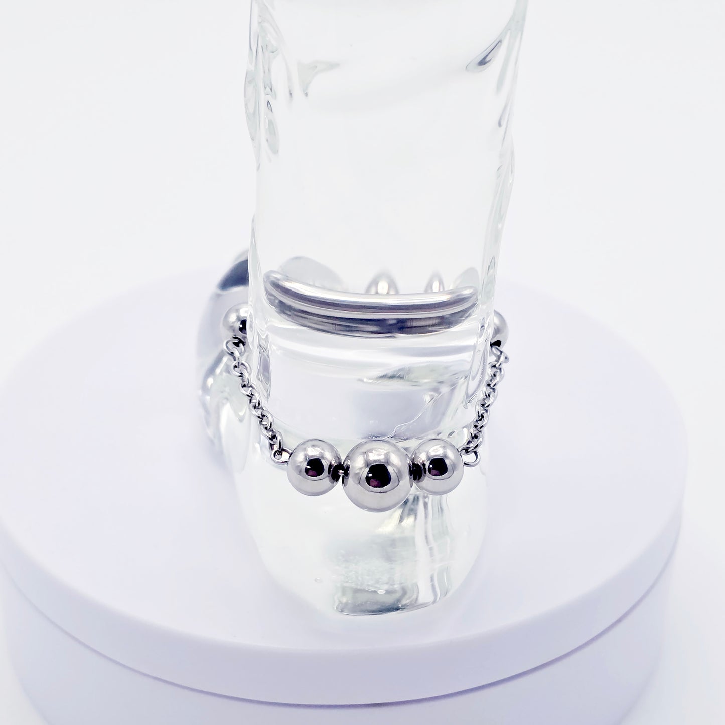 Beaded Penis Noose , Stainless Steel. Stimulating Weighted Penis Chain Noose Bracelet.