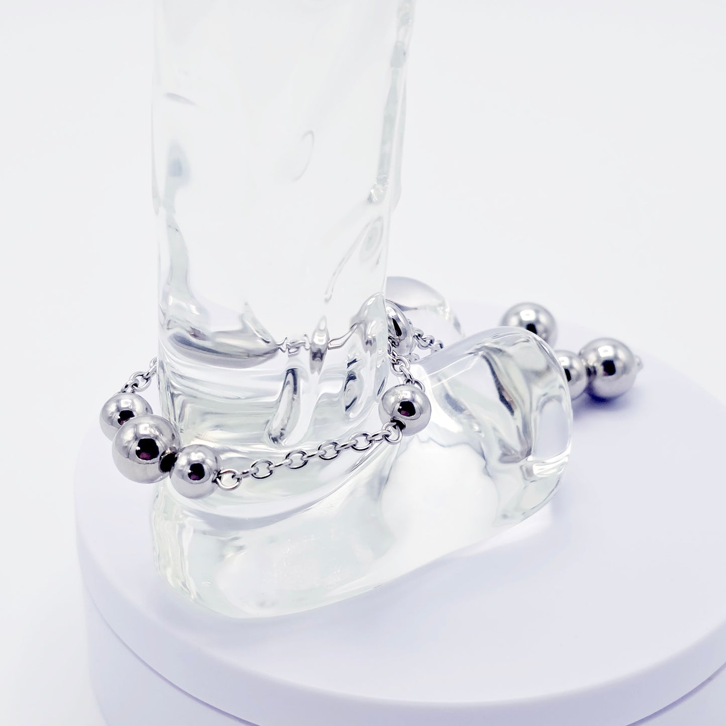 Beaded Penis Noose , Stainless Steel. Stimulating Weighted Penis Chain Noose Bracelet.