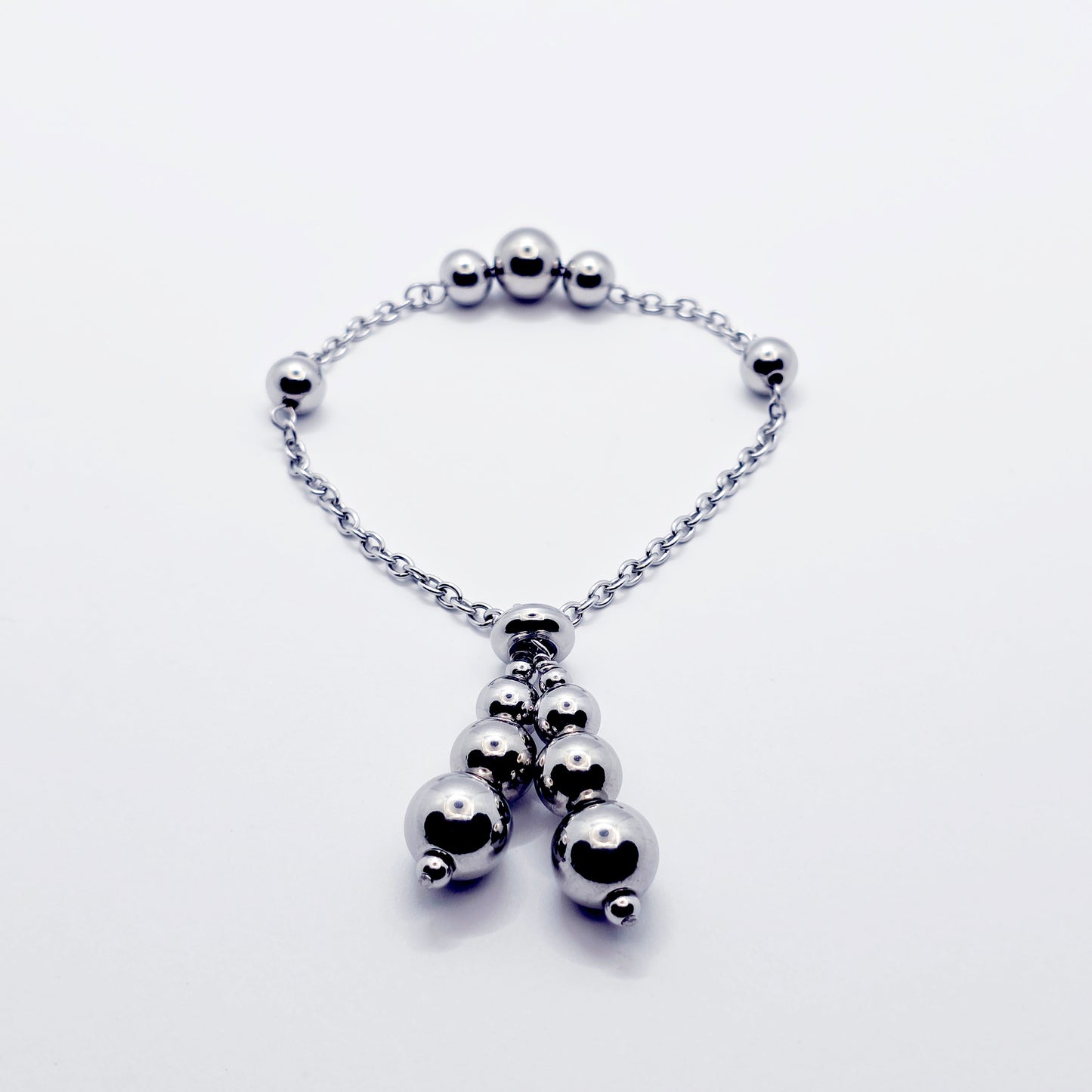 Beaded Penis Noose , Stainless Steel. Stimulating Weighted Penis Chain Noose Bracelet.