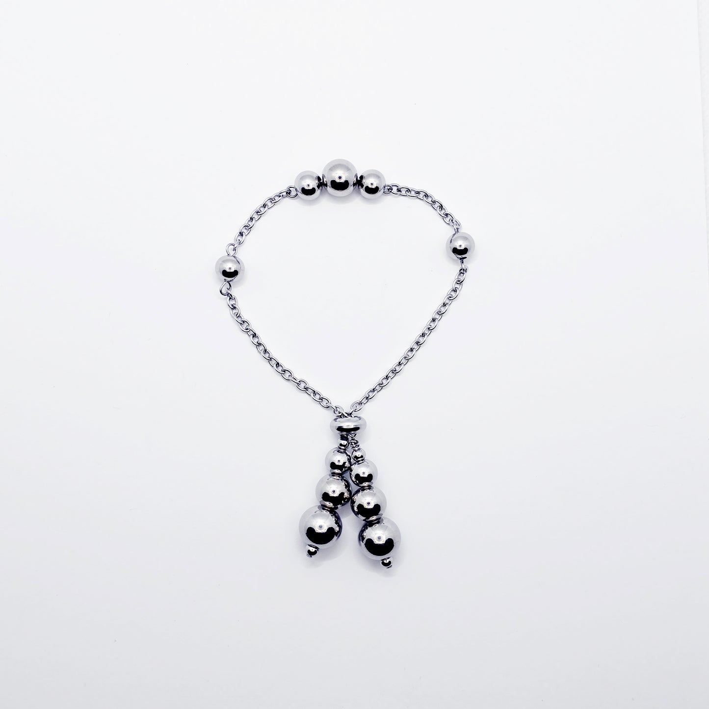 Beaded Penis Noose , Stainless Steel. Stimulating Weighted Penis Chain Noose Bracelet.