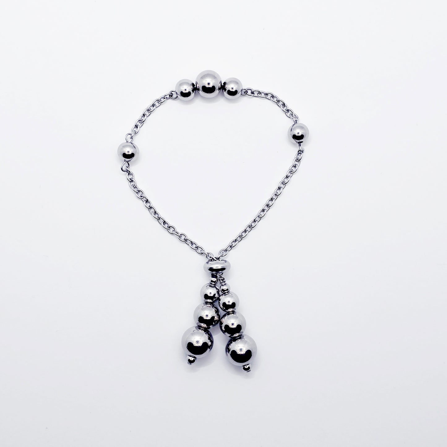 Beaded Penis Noose , Stainless Steel. Stimulating Weighted Penis Chain Noose Bracelet.