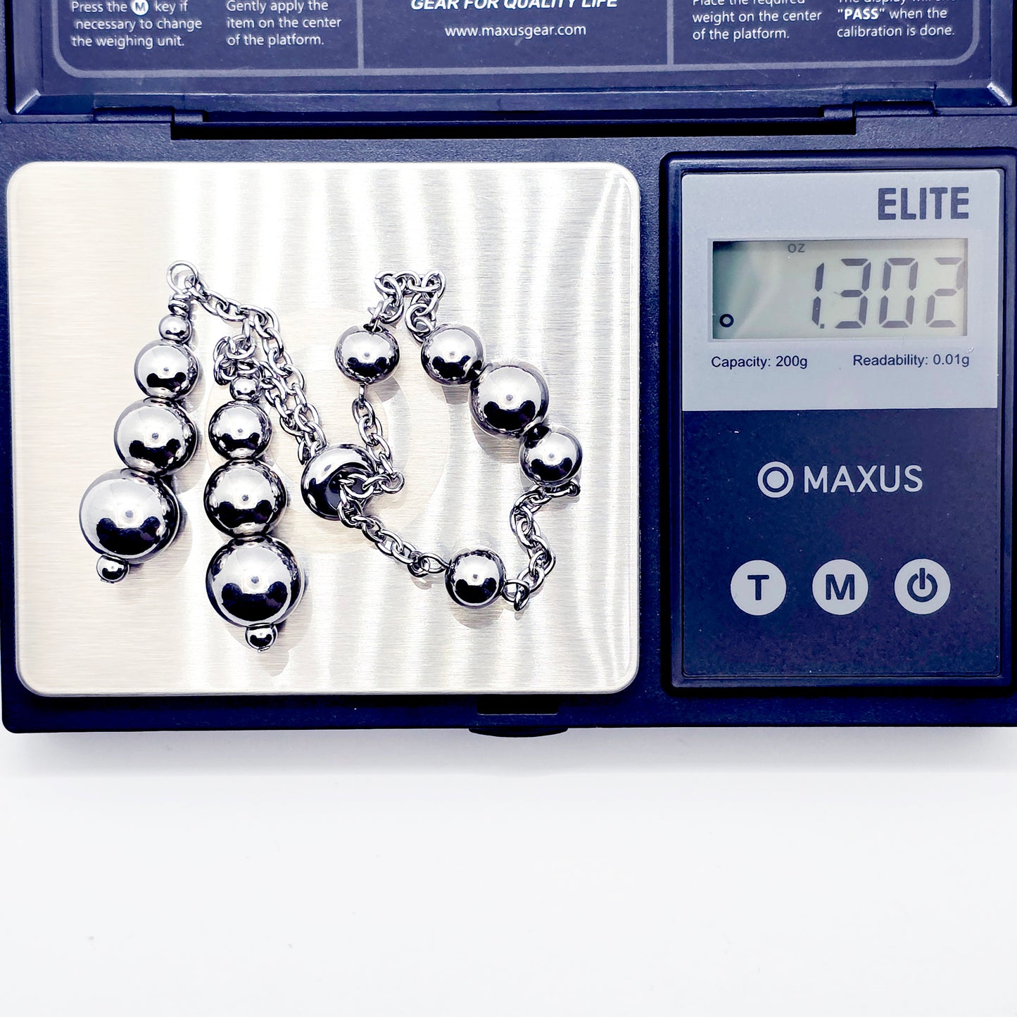 Beaded Penis Noose , Stainless Steel. Stimulating Weighted Penis Chain Noose Bracelet.