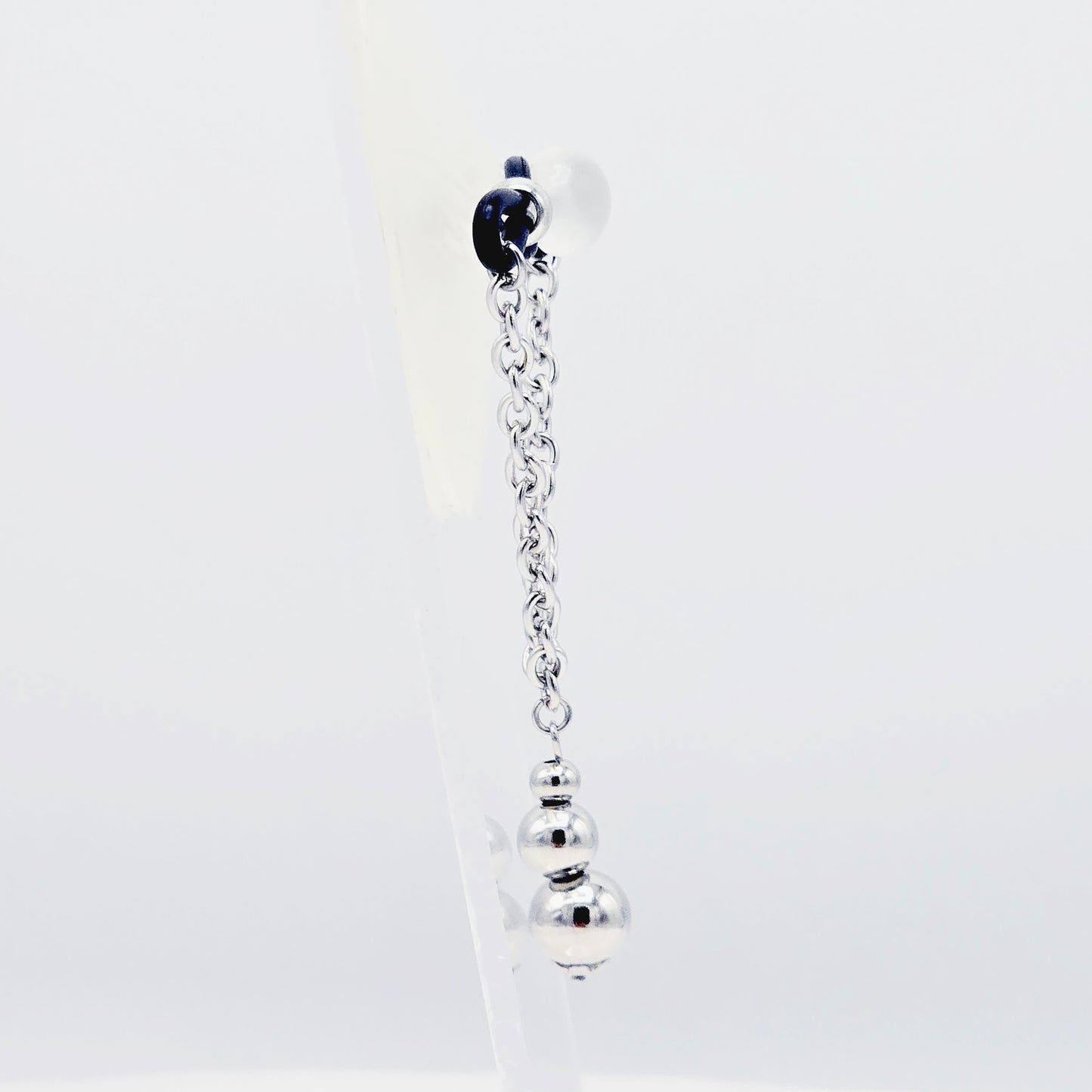 Fake Nipple Piercings with Stainless Steel Chain and Weighted Beads, Nipple Noose Barbells. Unisex MATURE Body Jewelry