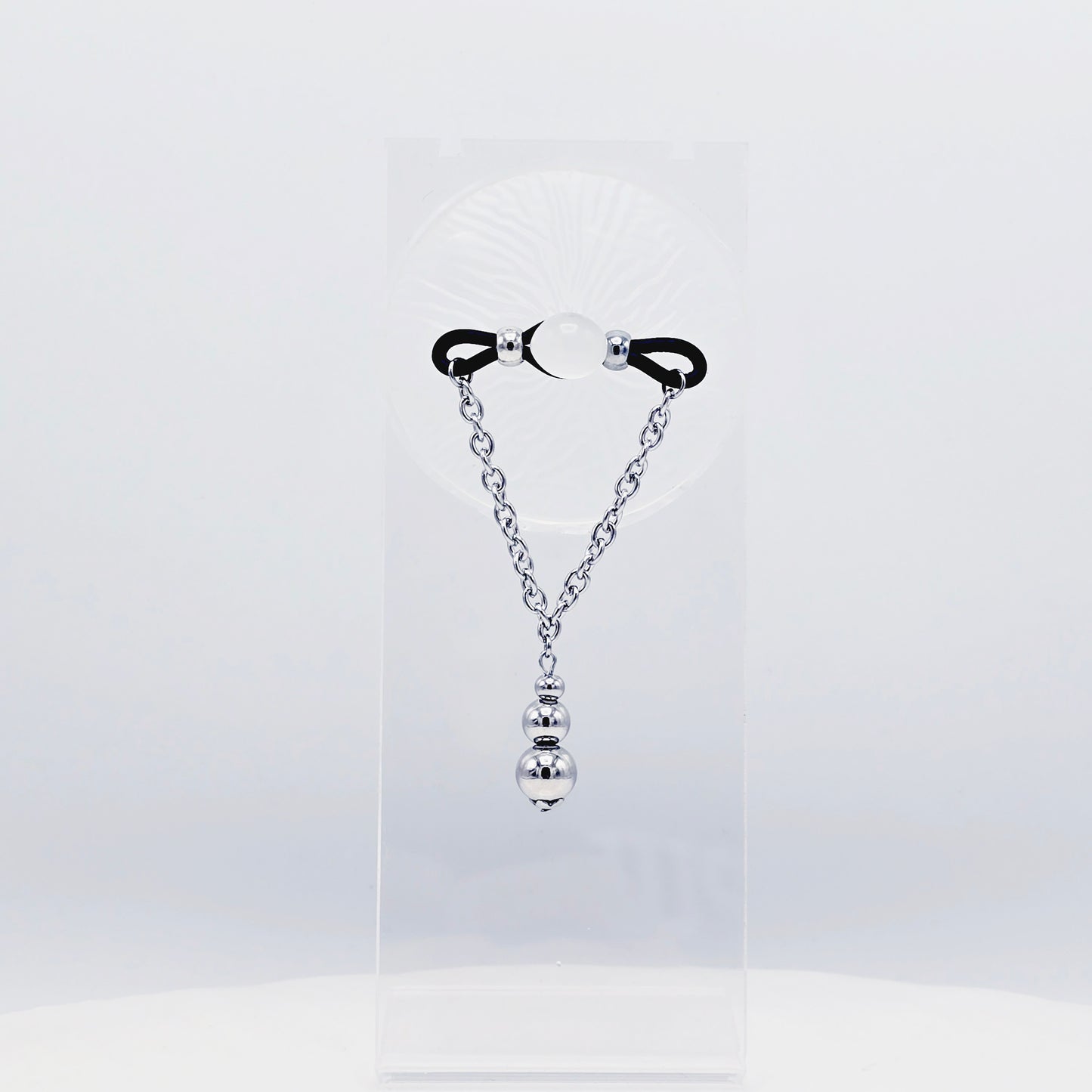 Fake Nipple Piercings with Stainless Steel Chain and Weighted Beads, Nipple Noose Barbells. Unisex MATURE Body Jewelry