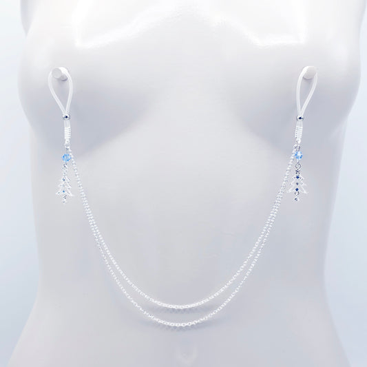 Nipple Chains for Xmas with Sparkling Christmas Trees and Your Choice of Attachment.