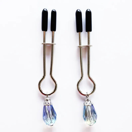 Iris Crystal Straight Tweezer Nipple Clamps