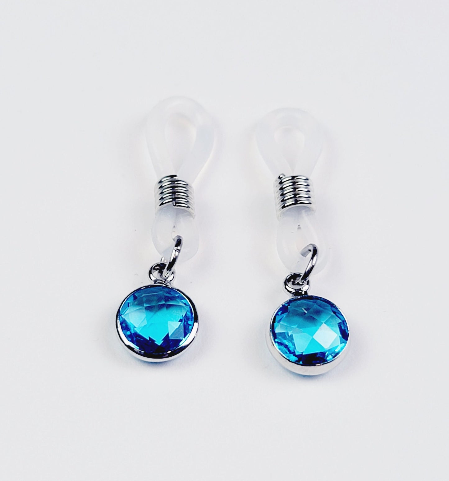 Non Piercing Nipple Nooses with Blue Gemstone. Small Nipple Dangles, Not Pierced.