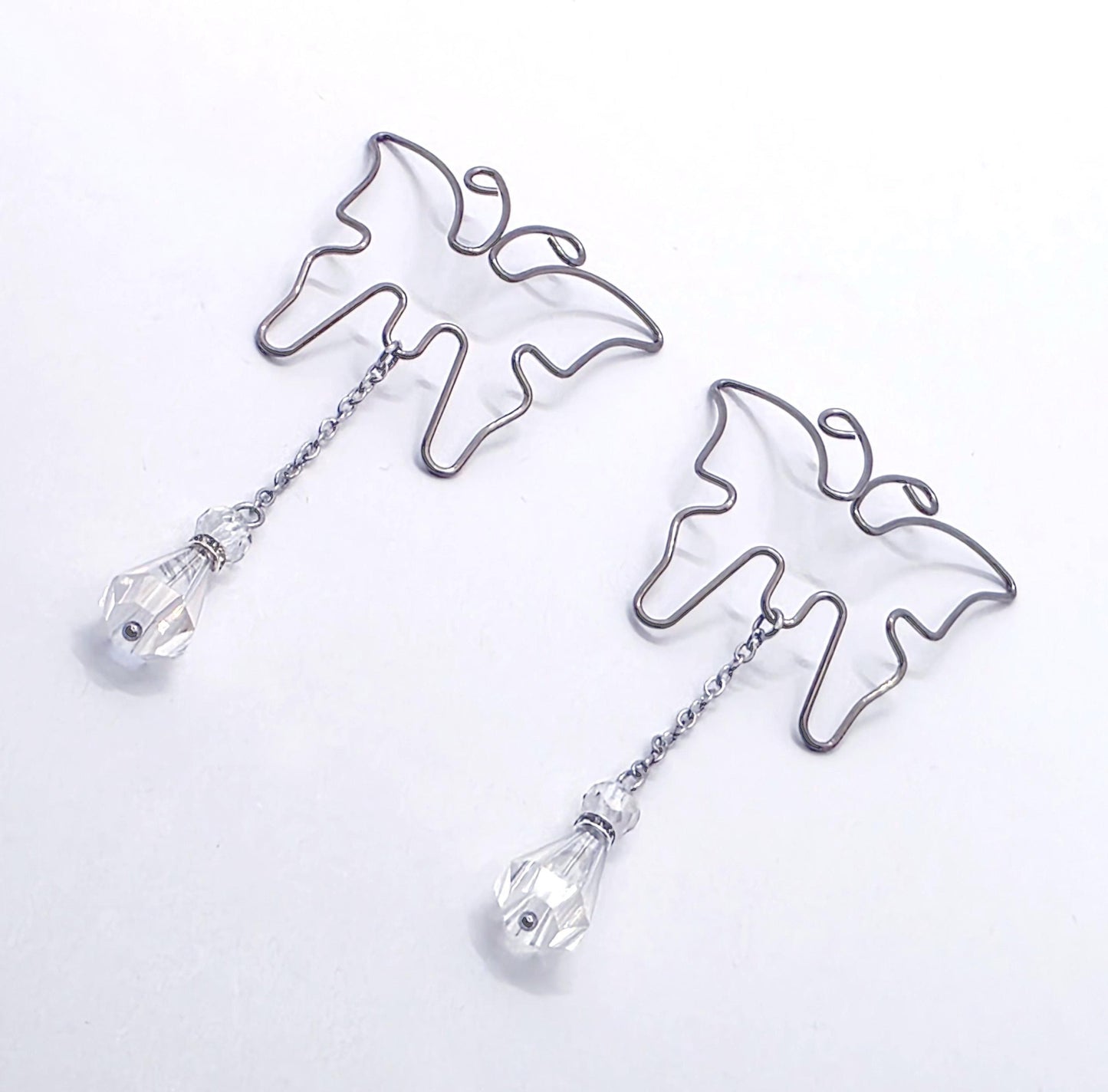 Butterfly Nipple Shields, Stainless Steel, with Crystals.