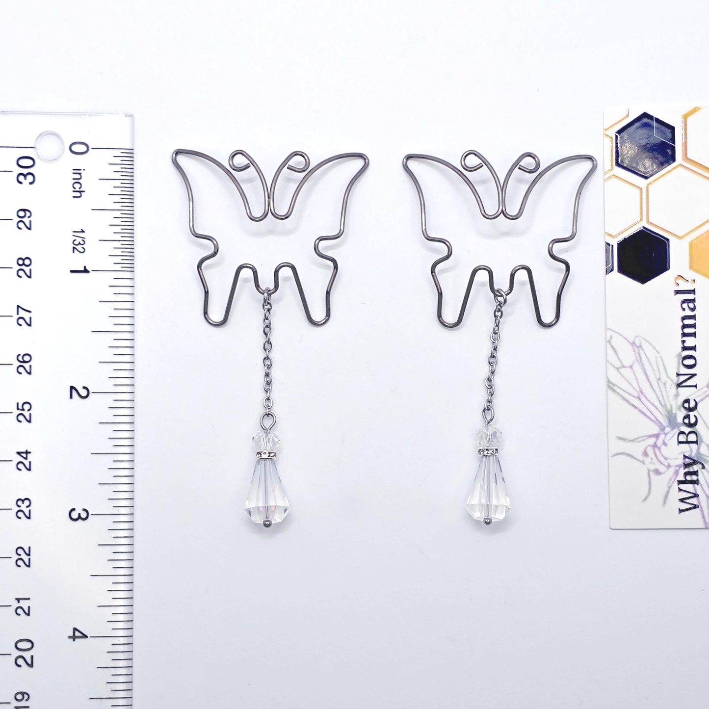 Butterfly Nipple Shields, Stainless Steel, with Crystals.