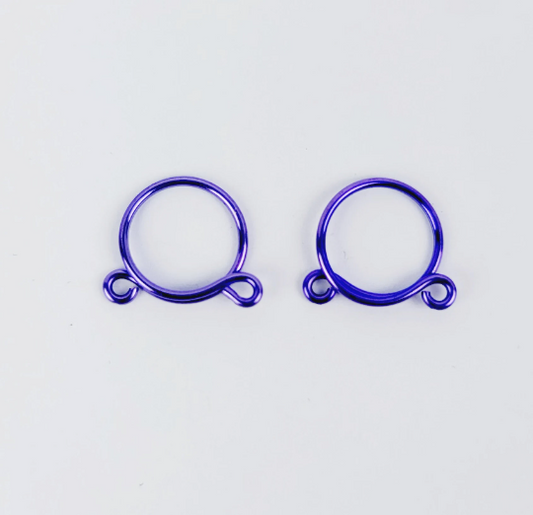 Non Piercing Nipple Rings, Purple. Fake Piercings.