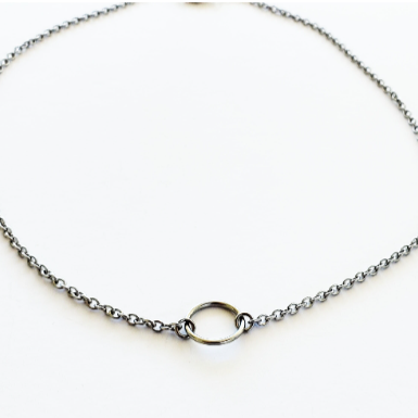 Stainless Steel Circle of O Necklace, Discreet Day Collar, 24/7 BDSM Submissive Collar, Choker